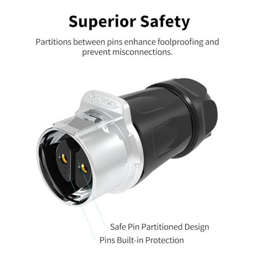 CNLINKO LP-24 2 Pin Circular Connector IP68 Waterproof Mating Plug Set - size: 2-Pin