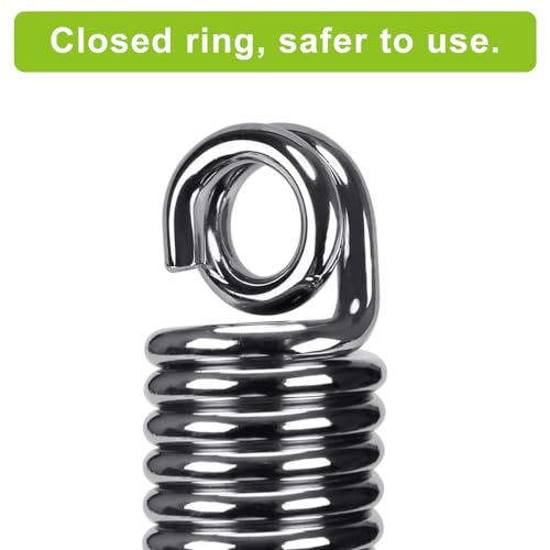 SELEWARE Heavy Duty Heavy Bag Spring for Punching Bags up to 300 lbs - color: Silver-1 Pcs Straight Spring with 2 Pcs Carabiners