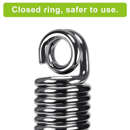 SELEWARE Heavy Duty Heavy Bag Spring for Punching Bags up to 300 lbs - color: Silver-1 Pcs Straight Spring with 2 Pcs Carabiners