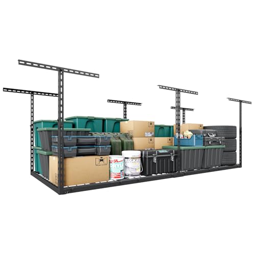 3x8 FT Overhead Garage Storage Rack,750LBS Weight Capacity