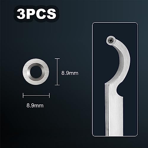 27pcs Carbide Lathe Tools,Tungsten Cutters Inserts Set for Wood Lathe Turning Tools, Include 11 mm Square with Radius, 12 mm and 8.9 mm Round, 30 x 10 mm Diamond, Screwdriver,Screws - size: 27pcs