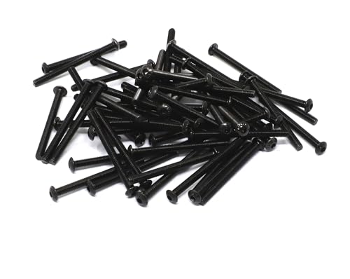 iexcell 50 Pcs M3 x 35mm Thread Pitch 0.5 mm Alloy Steel 12.9 Grade Hex Socket Button Head Cap Screws Bolts Kit, Black Oxide Finish - size: M3 x 35mm
