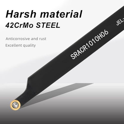 3/8" 10mm Indexable Lathe Turning Tool 12Pcs Kit for Turning - color: 2pcs 3/8" 10mm Sracl/R Shank +10pcs Inserts