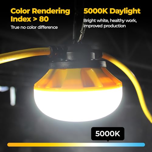 50FT 50W LED String Lights, Temporary Construction Work Lighting - size: 50FT-2Prong