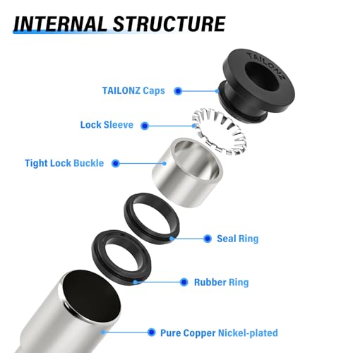 TAILONZ 3/8 OD Push-to-Connect Check Valve Nickel Plated Copper 5Pcs - color: Silver, size: 3/8''OD