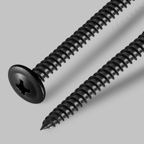 #8 x 1 Inch Wood Screws Phillips Modified Truss Head Stainelss Steel 410 Self Tapping Metal Screws,Black Zinc Plated(1Ib,170Pcs) - color: Black 1lb Box, size: 8 x 1"