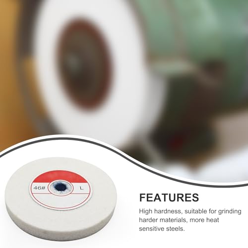 1 Piece Benchtop Grinding Wheel, 5 Inches, Suitable for Grinding Alloy Steel, Hardened Steel, High Carbon Steel and Other Metals. 46 Grit, 1/2" Mandrel Hole, 0.67" Thickness (White Corundum)