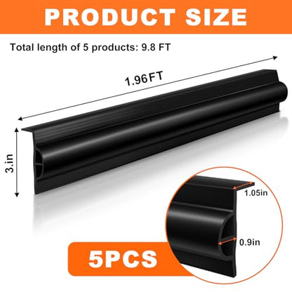Dock Edging 10 Feet/20 FeetBoat Dock Bumpers for Dockside and Edge,5 Park and 10 Park Dock Greater Protector Rub Rail for Boats,Each Park 23.5 inch Long. - color: Black, style: 5 pcs Totall 10ft