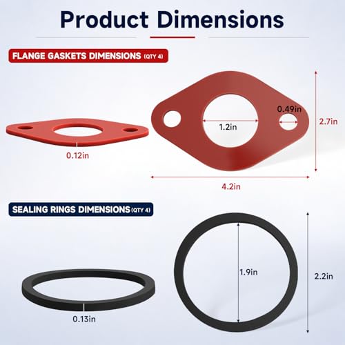 Circulator Pump Seal Kit Flange Gasket Kit Compatible with Taco 005 007 008,009,0010,0011,0013,0014 Series Pump gasket Replace#:007-007RP