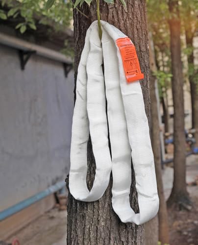 Spanset Aerial Hoop Lyra Rigging Polyester Round Slings Strap for Aerial Silk Yoga hammock Hanging, 5,300 lb. Vertical Capacity, 10,600 lbs Basket - Heavy Duty Poly Lifting Sling (White, 6'7" ft) - color: White, size: 6'7" ft