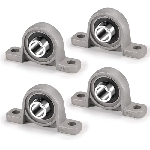 XIKE 4 Pcs KP001 Mounted Pillow Block Bearings Bore 12mm/0.47inch. - size: KP001 Bore 12 mm