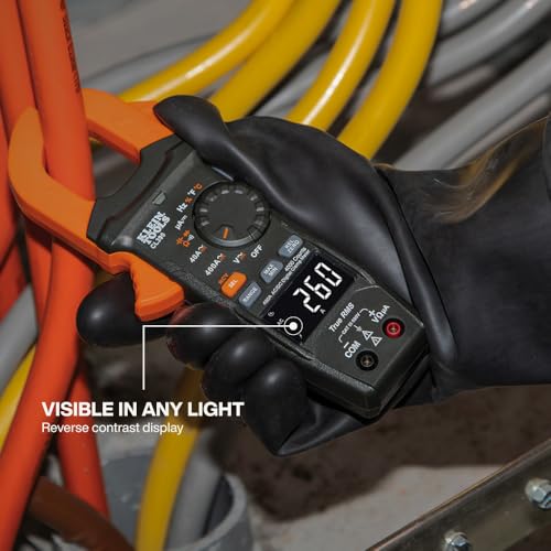 Klein Tools 80197 AC/DC Clamp Meter Kit with Magnetic Hanger, Auto-Ranging TRMS, 400 Amp, NCVT Voltage Tester, Professional Testing Kit - size: Standard Display (Meter + Magnetic Hanger)