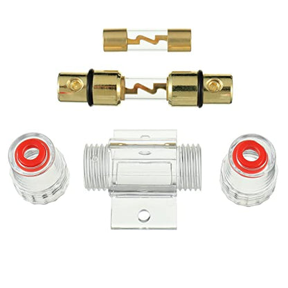 BOJACK 4-8 Gauge AWG in-line 60A AGU Fuse Holder with 60 Amp AGU Fuses for Car Audio, Alarm, Amplifier, Compressors, Waterproof Inline Fuse Holders (60A) - size: 60A
