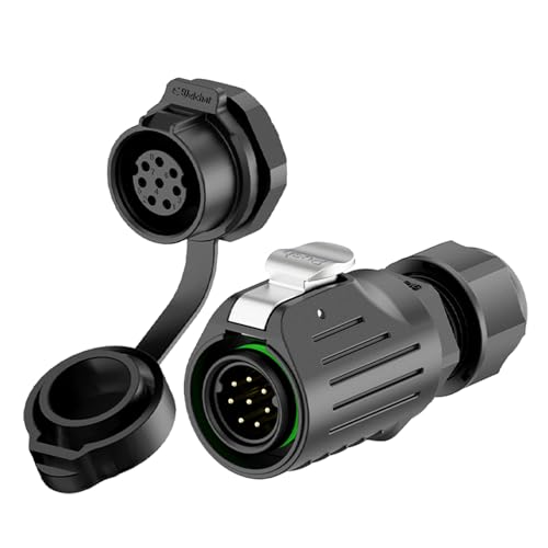 EW-LP16 Industrial Waterproof Connector IP68 Quickly Plugging Aviation Connector PBT Plastic Shell Circular Connector Fast Release Electrical Connector M16 2-9 Pin Thread Socket (8 Pin) - color: Thread Socket/PBT Plastic, size: 8 Pin