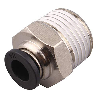 PC Push to Connect Tube Fitting, Male Straight - 1/4" Tube OD x 3/8" NPT Thread, Pack of 10 - size: 1/4"OD x 3/8"NPT, style: Pack of 10