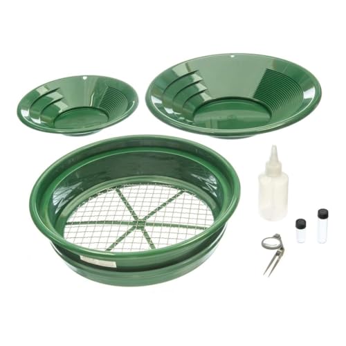 SE Gold Panning Kit - Complete Prospecting Set with Pans, Sieves, and More - Ideal for Beginners, Enthusiasts, Hobbists (GP5-KIT107) - size: GP5-KIT107