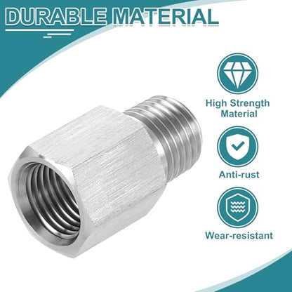 uxcell Pipe Fitting Reducing Adapter, 1/4" NPT Male x G1/4" Female 304 Stainless Steel Reducer Connectors for Water Oil Air Pressure Gauge, Silver - size: 1/4" NPT x G1/4"