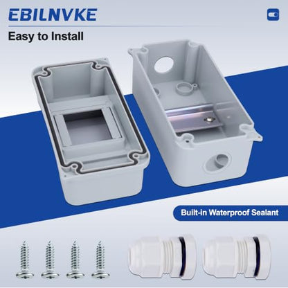 3 Way Circuit Breaker Box, Waterproof Distribution Protection Box - color: HT, size: 3 Way 80x95x160 MM