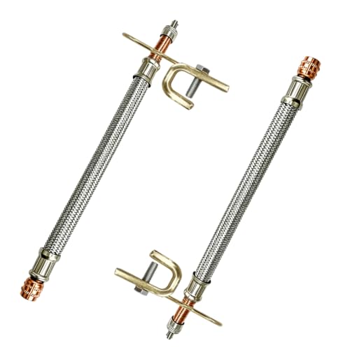2 PCS 7" Metal Valve Stem Extenders, Flexible Stainless Steel Car Tire Valve Extension Kit with Clamps, Universal Braided Tire Stem Extender for Cars Trucks Trailers RVs - color: 7"