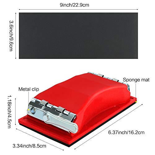 VERONES 90 Pcs 400 to 3000 Grit Wet Dry Sandpaper with Handle - color: Red