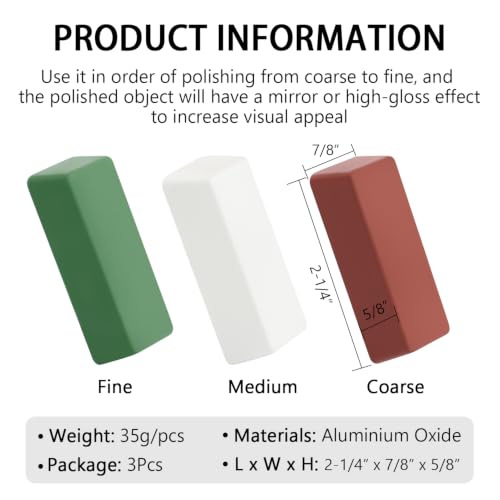 SCOTTCHEN Mini Buffing Polishing Cutting Compounds 4 Oz. Kit - Green Fine/White Medium/Red Coarse - 3 Pack - size: 4 Oz. - Green Fine/White Medium/Red Coarse