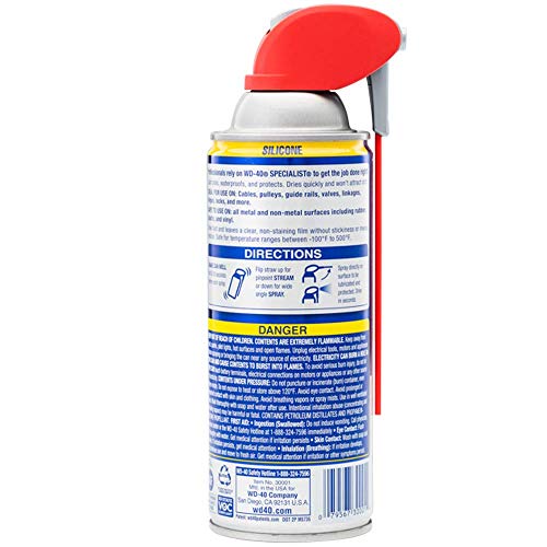 WD-40 Specialist Silicone Lubricant with Smart Straw Sprays 2 Ways 11 OZ [6-Pack] & Specialist Gel Lube with Smart Straw Sprays 2 Ways, 10 OZ
