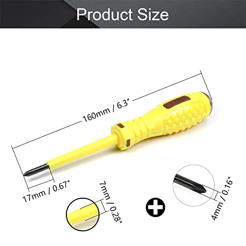 Voltage Tester Pen AC/DC 100-500V Electric Test Screwdriver - color: Yellow, size: 1Pcs
