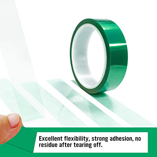 High Temperature Polyester Tape, Powder Coating Masking Tape, 428°F Continuous / 500°F Short-Term, Silicone Adhesive, 4 Rolls, 1/4 in, 1/2 in, 3/4 in, 1 in x 36 yd - size: 1/4", 1/2", 3/4", 1" x 36yds - 4 Rolls