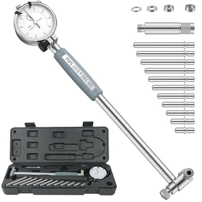 HDLNKAK Dial Indicator Bore Gauges Set with 2"-6" Range, 0.001" Accuracy - color: White