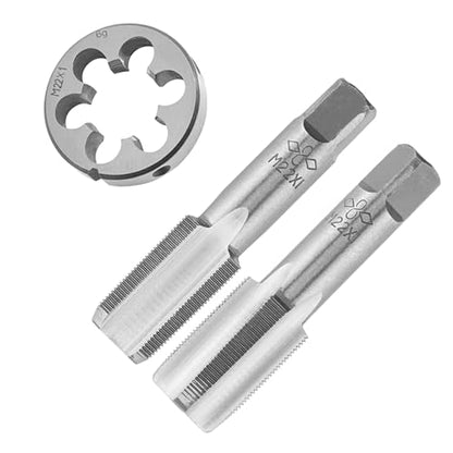 M22X1.0 Hand Tap and Round Die Set Right Hand - size: M22X1.0