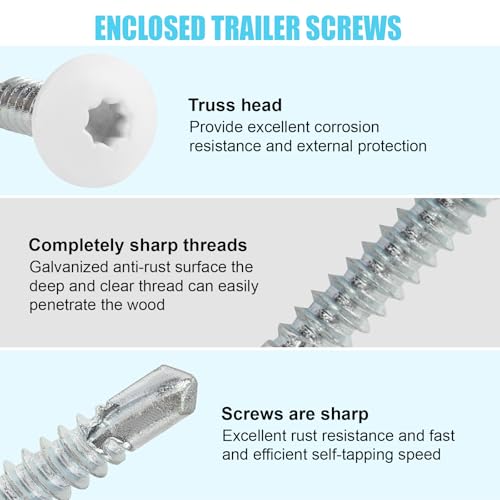 Enclosed Trailer Screws Self Tapping White 100 Pack #10 x 1 Inch - color: White, size: #10 x 1 Inch