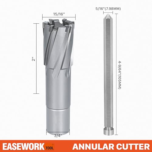 EASEWORK TOOL Carbide-Tipped Annular Cutter, 15/16" Diameter x 2" Depth - size: 15/16"x2"