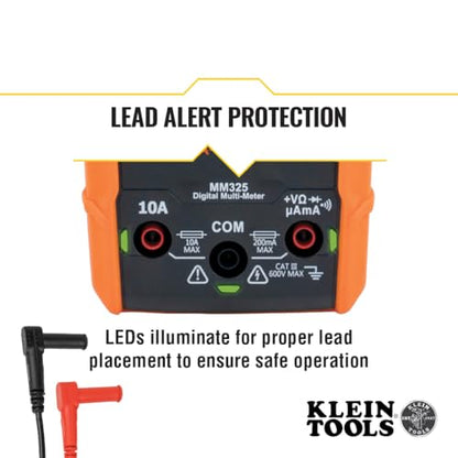 Klein Tools MM325 Multimeter, Digital Manual-Ranging 600V AC/DC Voltage Tester, Tests Batteries, Current, Resistance, Diodes, and Continuity - size: Manual-Ranging