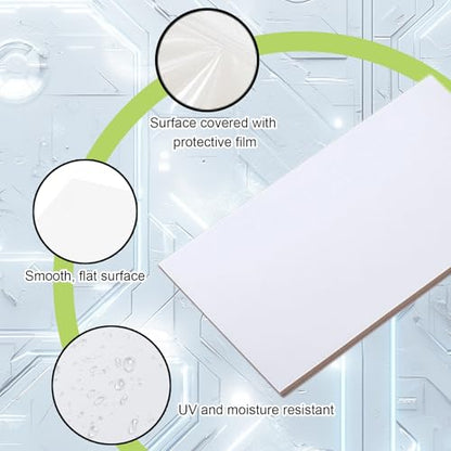 HDPE Sheet 1/4-2PCS 12" x 12" High Density Polyethylene Sheets with Protective Film 1/4 Thick HDPE Plastic Sheet Board Solid Plastic Block for Flat Panel DIY Projects Machining Home (White) - color: White, size: 12“x12"x1/4"