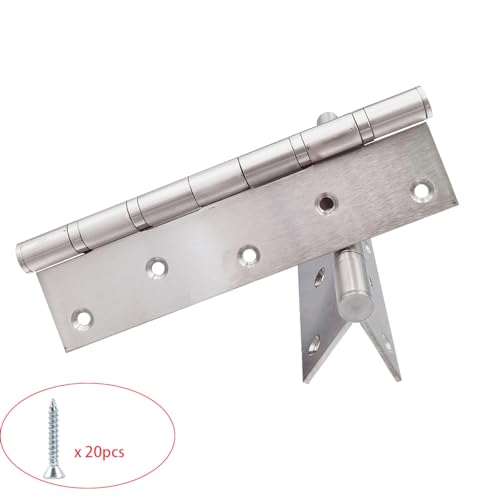 2 Pcs 8 Inch Stainless Steel Ball Bearing Door Hinges with Square Corner for Heavy Duty Wood Door,1/8 Inch Thickness Matte Black (White) - color: White