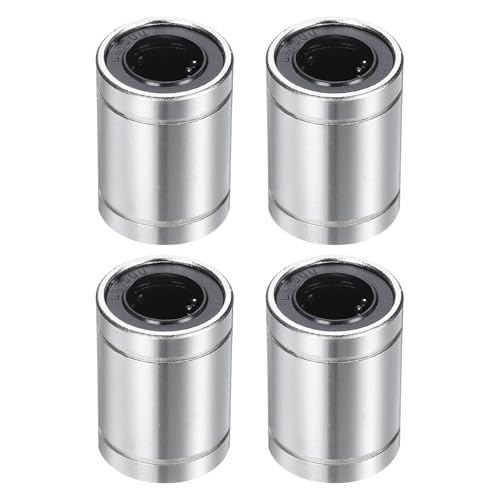 uxcell 4Pcs LM13UU Linear Bearing 13mm Bore 23mm OD 32mm Length Linear Ball Bearings Nickel Plated Surface Double Side Rubber Sealed Bearing Steel for CNC Machine 3D Printer - size: LM13UU