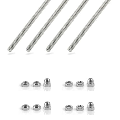 4Pcs Stainless Steel Fully Threaded Rods M3x400mm Right Threads with Nuts - size: M3x400mm