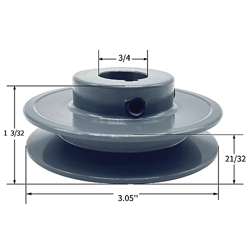AK30-3/4 V Belt Pulley, 3.05 inch OD, 3/4 Inch Bore, Cast Iron Material, AK Single Groove Motor Pulley for "4L" or "A" or "3L" Belts - size: 3.05 inch OD, 3/4 Inch Bore, style: 1 Groove