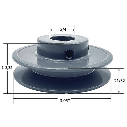 AK30-3/4 V Belt Pulley, 3.05 inch OD, 3/4 Inch Bore, Cast Iron Material, AK Single Groove Motor Pulley for "4L" or "A" or "3L" Belts - size: 3.05 inch OD, 3/4 Inch Bore, style: 1 Groove