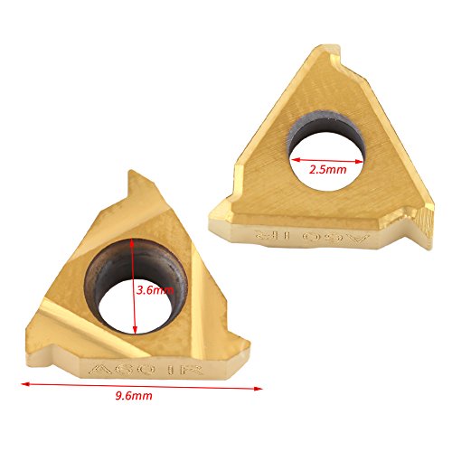 10pcs Carbide Lathe Threading Inserts 11IR A60 CNC Turning Blades for Tool Holder Replacement and Hardened Steel Cutting