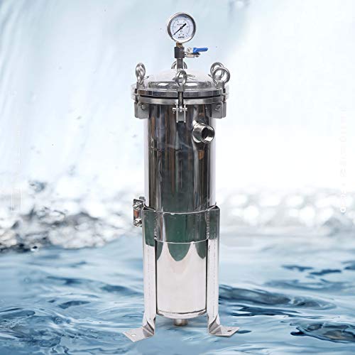 1″ NPT Stainless Steel Bag Filter, Filter Solid-Liquid Separation Tool 1.4ft ² Equipment Heavy Duty Industrial Sock Filter Housing Bag Water Filter for Water Treatment Ink & Oil (No.4) - size: No.4
