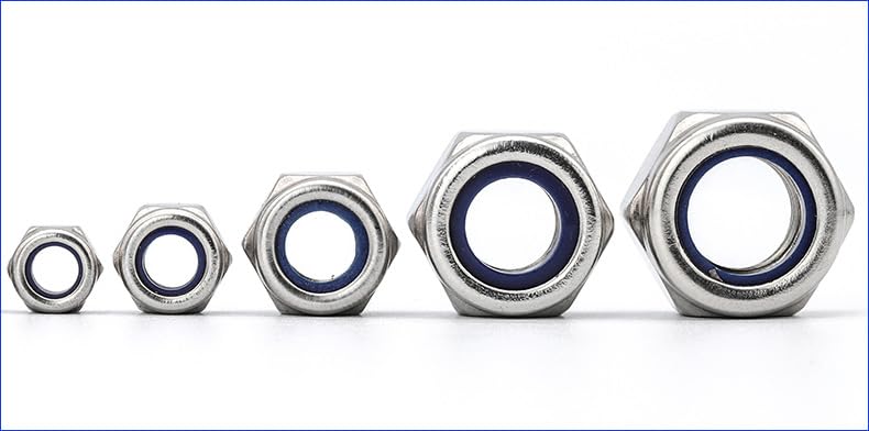 Metric Locknuts Assortment Kit-7 Sizes (M3 M4 M5 M6 M8 M10 M12),198PCS 304 (A2-70) Stainless Steel Nylon Insert Lock Nuts Kit, Standard Metric Thread Nylock Nuts - size: Multiple