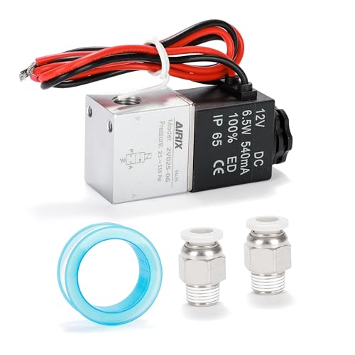 1/8" NPT Solenoid Valve 2V025-06, 2-Way Normally Closed, DC 12V, Lead - size: NPT1/8″/DC12/Out of line, style: 2-Way Solenoid Valve