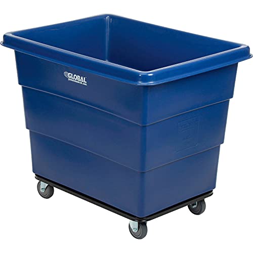 Global Industrial 12 Bushel Plastic Bulk Box Truck, Steel Base, Blue - color: Blue