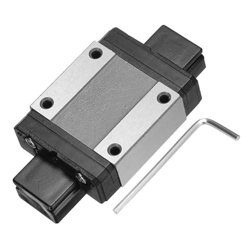 uxcell MGN15C Linear Bearing Sliding Carriage Block with Mini Guide and Wrench for 15mm Linear Motion Slide Rail Guide, 3D Printer, CNC Machine