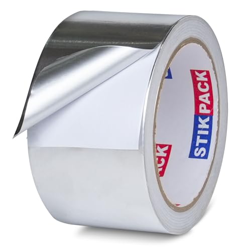 Aluminum Foil Tape 2 inch x 60ft (20 Yards) Heavy Duty HVAC Duct Tape for Ductwork – High Temperature Silver Foil Tape for Insulation, Metal Repair, Exhaust Sealing & Patching - size: 2 Inches x 20 Yards
