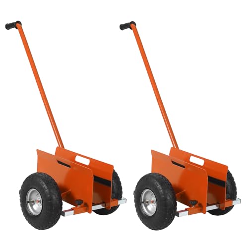 2PCS Panel Dolly, 660 Lbs Drywall Cart Dolly, Heavy Duty Panel Trolley - color: Orange-2pc
