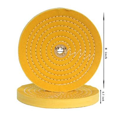 8 Inch Yellow Cotton Buffing Wheel with 5/8" Arbor Hole - style: 8" Yellow Cotton Wheel