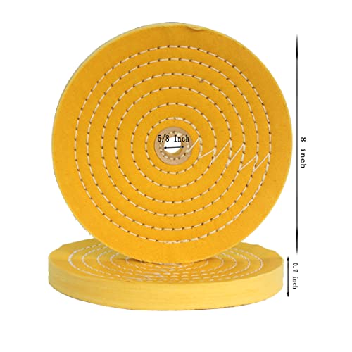 8 Inch Yellow Cotton Buffing Wheel with 5/8" Arbor Hole - style: 8" Yellow Cotton Wheel