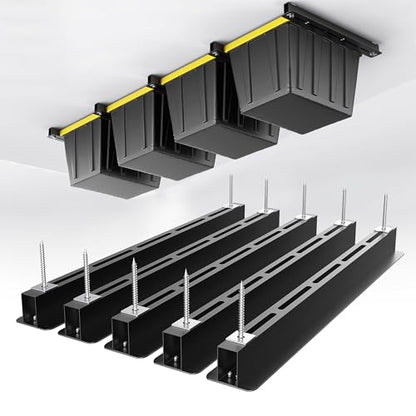 EVERHANGER Ceiling Storage Rack, Heavy Duty Overhead Garage Storage Rack - style: For 4 Bins